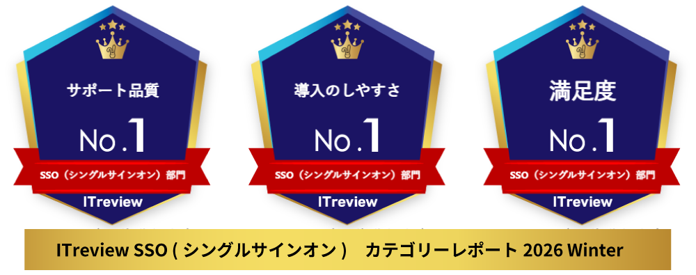 サポート品質No.1　導入のしやすさNo.1 満足度No.1 ITreview SSO　カテゴリーレポート